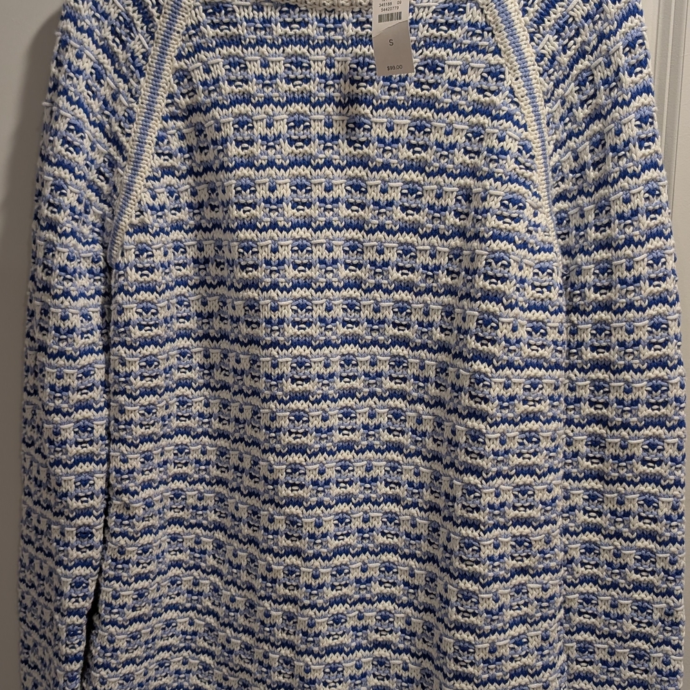 Talbots NWT Stripe Knit Sweater S Blue Cream Coquettecore Cottagecore Y2K
